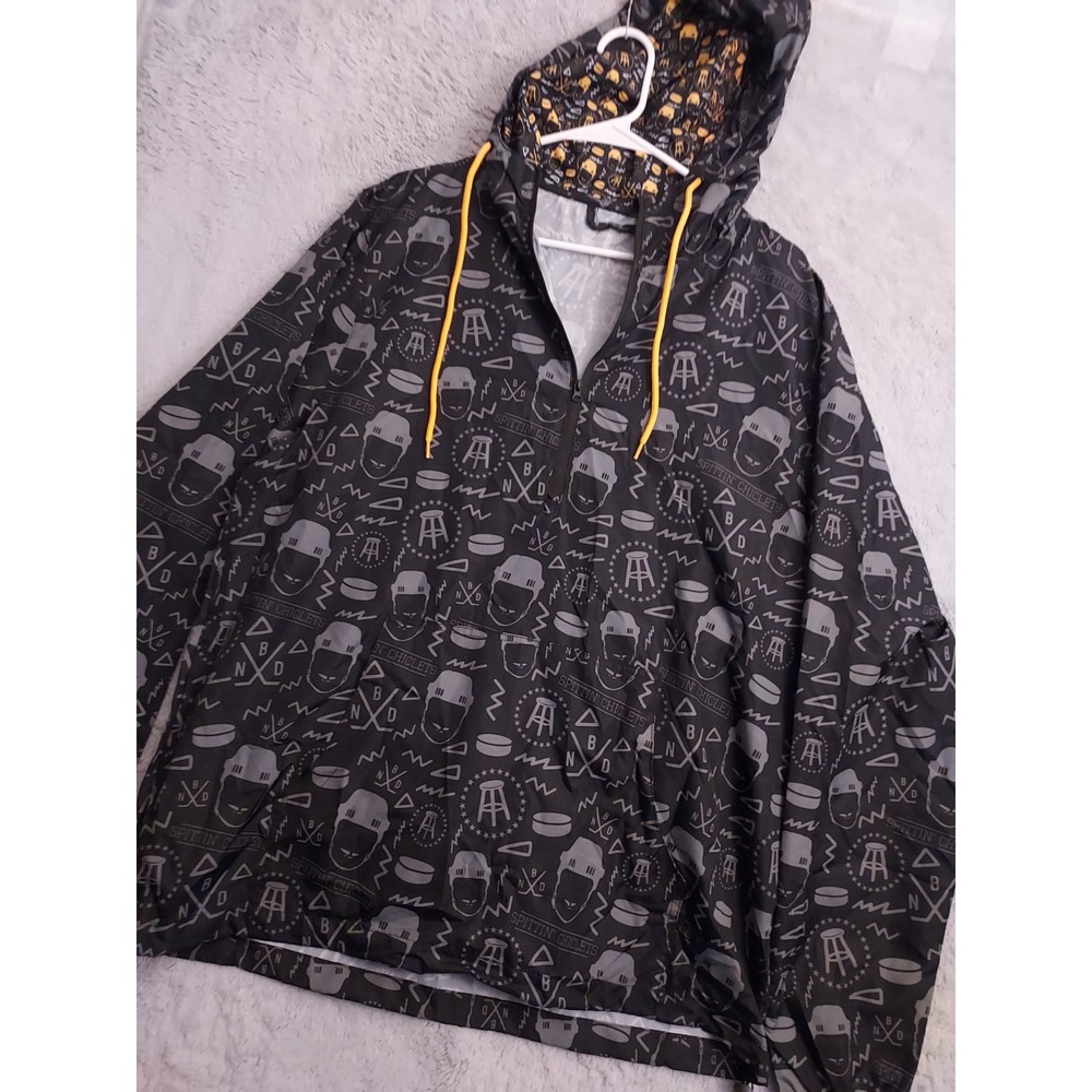 Barstool Sports Jacket Mens Large Spittin Chiclets Quarter Zip Hoodie Drawstring